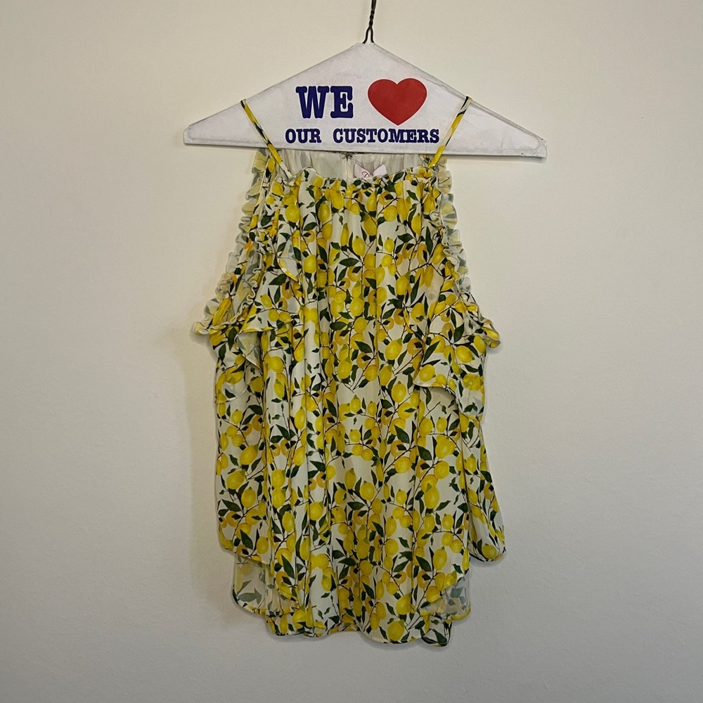 Parker cold shoulder lemon blouse small